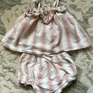 Rylee + Cru Multi Stripe Ruffle Baby Girls Set